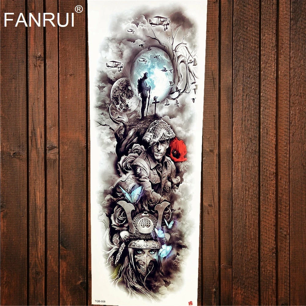 The American Store Army Warrior Soldier Black Temporary Tattoo Stickers For Men Full Body Art Arm Sleeve Tattoo 48*17CM Large Waterproof Tatoo Girl Halloween Temporary Tekashi69 Tattoos 28 The American Store Army Warrior Soldier Black Temporary Tattoo Stickers For Men Full Body Art Arm Sleeve Tattoo 48*17CM Large Waterproof Tatoo Girl Halloween Temporary Tekashi69 Tattoos