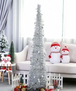 GOLDCISTERN Store Artificial Tinsel Pop Up Christmas Tree With Stand Gorgeous Collapsible Artificial Christmas Tree For Christmas Decorations 10 GOLDCISTERN Store Artificial Tinsel Pop Up Christmas Tree With Stand Gorgeous Collapsible Artificial Christmas Tree For Christmas Decorations