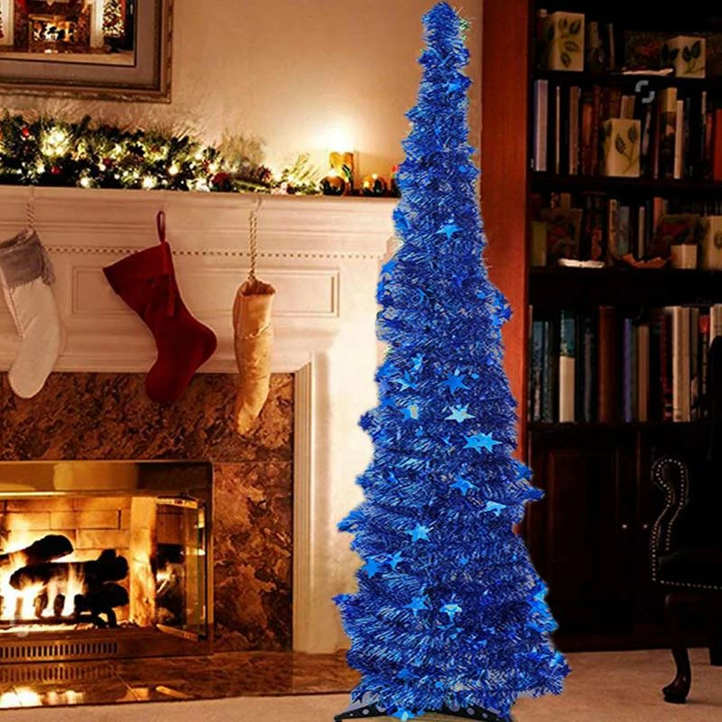 GOLDCISTERN Store Artificial Tinsel Pop Up Christmas Tree With Stand Gorgeous Collapsible Artificial Christmas Tree For Christmas Decorations 6 GOLDCISTERN Store Artificial Tinsel Pop Up Christmas Tree With Stand Gorgeous Collapsible Artificial Christmas Tree For Christmas Decorations