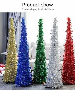 GOLDCISTERN Store Artificial Tinsel Pop Up Christmas Tree With Stand Gorgeous Collapsible Artificial Christmas Tree For Christmas Decorations 13 GOLDCISTERN Store Artificial Tinsel Pop Up Christmas Tree With Stand Gorgeous Collapsible Artificial Christmas Tree For Christmas Decorations