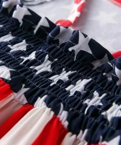 Onlineamericanstore Kids Clothing Baby Clothing Set Girls Infant Kids 4th Of July Star DressClothes Sundress Casual Dresses Vetement Enfant FilleRoupas De Menina