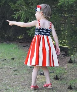 Onlineamericanstore Kids Clothing Baby Clothing Set Girls Infant Kids 4th Of July Star DressClothes Sundress Casual Dresses Vetement Enfant FilleRoupas De Menina