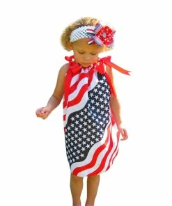 Onlineamericanstore Kids Clothing Baby Girls Dresses Fashion Infant Kids 4th Of July Star Strap Dress Clothes Sundress Casual Dresses Summer Baby Girls Clothing