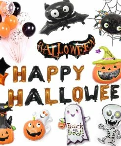 The American Store Bat Cartoon Children Spider Aluminum Foil Pumpkin Head 2018 New 1PC Home Decorations Kids Balloon Festival Supplies Halloween