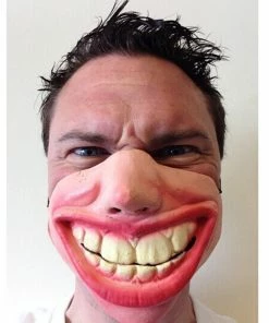China Gift Store Halloween Mask Big Teeth Latex Mask For Movie Fancy Dress Fool's Day Masquerade Party Horror Creepy Elastic Band Half Face Masks Funny Costume