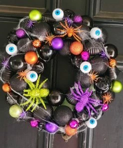 Onlineamericanstore Halloween Ornament Wreath, Boo Wreath, Halloween Decorations, Door Hanger, Front Door Wreath, Halloween Decor