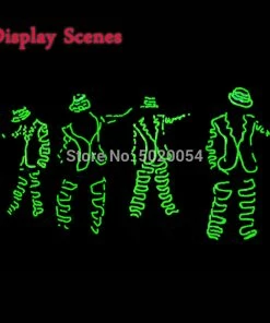 YUCHAO Store Halloween Decorations Carinal Rave Costume Glowing Light Up Suit Halloween Christmas Luminous Led Cloting Fashion EL Wire Flashing Costumes