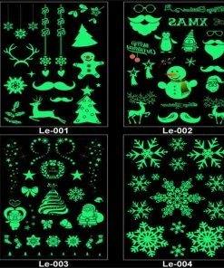 LEIBABA Store Christmas 2018 New Year Decoration 1Pc Noel Luminous Temporary Tattoo Stickers Christmas Decorations For Home Natal Home Decor.Q
