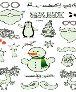 LEIBABA Store Christmas 2018 New Year Decoration 1Pc Noel Luminous Temporary Tattoo Stickers Christmas Decorations For Home Natal Home Decor.Q