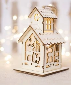 Heitan Store Christmas Decoration For Home Christmas Ornaments LED Light Chalet Hotel Bar Christmas Tree Decor Cabin Pendant Decor 1030 Christmas Decorations