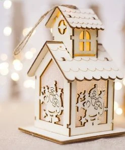 Heitan Store Christmas Decoration For Home Christmas Ornaments LED Light Chalet Hotel Bar Christmas Tree Decor Cabin Pendant Decor 1030 Christmas Decorations