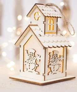 Heitan Store Christmas Decoration For Home Christmas Ornaments LED Light Chalet Hotel Bar Christmas Tree Decor Cabin Pendant Decor 1030 Christmas Decorations