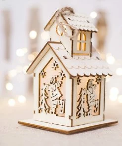 Heitan Store Christmas Decoration For Home Christmas Ornaments LED Light Chalet Hotel Bar Christmas Tree Decor Cabin Pendant Decor 1030 Christmas Decorations