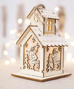 Heitan Store Christmas Decoration For Home Christmas Ornaments LED Light Chalet Hotel Bar Christmas Tree Decor Cabin Pendant Decor 1030 Christmas Decorations