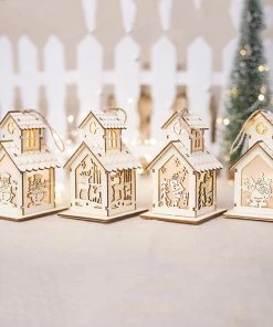 Heitan Store Christmas Decoration For Home Christmas Ornaments LED Light Chalet Hotel Bar Christmas Tree Decor Cabin Pendant Decor 1030 Christmas Decorations