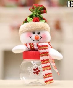 The American Store Christmas Decorations Cute Santa Claus Snowman Candy Jars Container Christmas Ornaments Kids Gifts Holiday Party Table Decor Christmas Gift Bag Collection