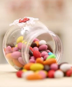 The American Store Christmas Decorations Cute Santa Claus Snowman Candy Jars Container Christmas Ornaments Kids Gifts Holiday Party Table Decor Christmas Gift Bag Collection