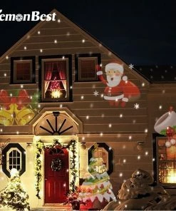 Shop4496020 Store Laser Christmas Lights Christmas Lights Outdoor Waterproof LED Laser Snowflake Projector 12 Film Cards Dj Disco Light New Year's Decor For Home Garden