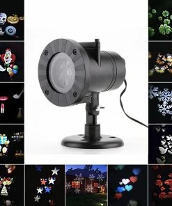 Shop4496020 Store Christmas Lights Outdoor Waterproof LED Laser Snowflake Projector 12 Film Cards Dj Disco Light New Year's Decor For Home Garden Laser Christmas Lights