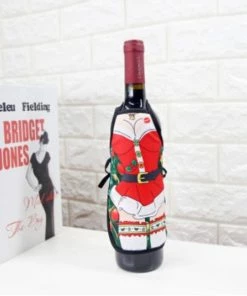 The American Store Christmas Santa Wine Bottle Apron Cover Wrap Xmas Dinner Party Table Decoration Gift Holders