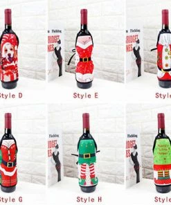 The American Store Christmas Santa Wine Bottle Apron Cover Wrap Xmas Dinner Party Table Decoration Gift Holders