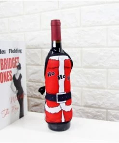 The American Store Christmas Santa Wine Bottle Apron Cover Wrap Xmas Dinner Party Table Decoration Gift Holders