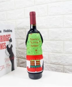 The American Store Christmas Santa Wine Bottle Apron Cover Wrap Xmas Dinner Party Table Decoration Gift Holders
