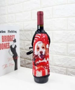 The American Store Christmas Santa Wine Bottle Apron Cover Wrap Xmas Dinner Party Table Decoration Gift Holders