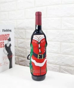 The American Store Christmas Santa Wine Bottle Apron Cover Wrap Xmas Dinner Party Table Decoration Gift Holders