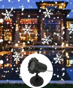Online American Store Laser Christmas Lights Christmas Snowflake Laser Light Snowfall Projector IP65 Moving Snow Outdoor Garden Laser Projector Lamp For New Year Party Decor
