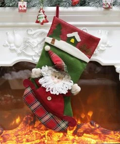 HOUSE SHOP Store Christmas Gift Bag Collection Christmas Stocking Gift Bag Noel Reindeer Santa Claus Snowman Socks Natal Xmas Tree Candy Ornament Gifts Decorations New Year