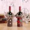 The American Store Christmas Home Decor Christmas Wine Bottle Set Bow Button Clothes Style Bottle Cover Kitchen Supplies For New Year Christmas Dinner Party Decoration