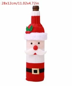 The American Store Christmas Xmas Wine Bottle Covers Bag Santa Claus Snowman Bottle Cover Dinner Table Decoration For Home New Year Products