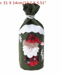 The American Store Christmas Xmas Wine Bottle Covers Bag Santa Claus Snowman Bottle Cover Dinner Table Decoration For Home New Year Products