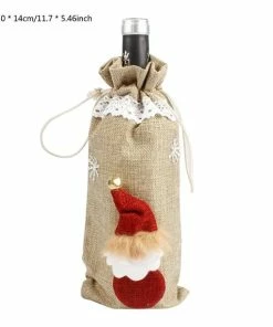 The American Store Christmas Xmas Wine Bottle Covers Bag Santa Claus Snowman Bottle Cover Dinner Table Decoration For Home New Year Products