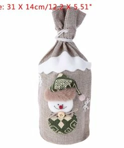 The American Store Christmas Xmas Wine Bottle Covers Bag Santa Claus Snowman Bottle Cover Dinner Table Decoration For Home New Year Products