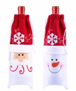 The American Store Christmas Xmas Wine Bottle Covers Bag Santa Claus Snowman Bottle Cover Dinner Table Decoration For Home New Year Products