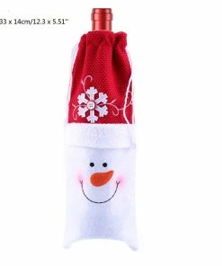 The American Store Christmas Xmas Wine Bottle Covers Bag Santa Claus Snowman Bottle Cover Dinner Table Decoration For Home New Year Products