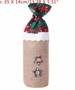 The American Store Christmas Xmas Wine Bottle Covers Bag Santa Claus Snowman Bottle Cover Dinner Table Decoration For Home New Year Products