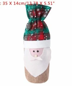 The American Store Christmas Xmas Wine Bottle Covers Bag Santa Claus Snowman Bottle Cover Dinner Table Decoration For Home New Year Products