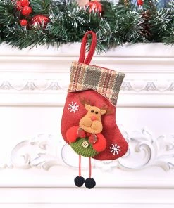 Magasin Jie Store Christmas Gift Christmas Stocking Mini Sock Santa Claus Candy Gift Bag Xmas Tree Hanging Decor Christmas Stockings Navidad Christmas Gift Bag Collection
