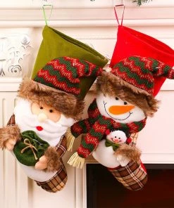The American Store Cloth Christmas Snowman Gift Bag Plush Christmas Tree Hanging Gift Candy Socks Bag Santa Claus Decoration Enfeites De Natal@GH