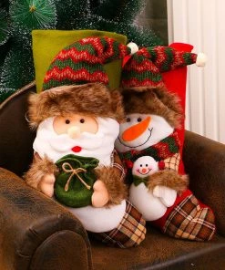 The American Store Cloth Christmas Snowman Gift Bag Plush Christmas Tree Hanging Gift Candy Socks Bag Santa Claus Decoration Enfeites De Natal@GH