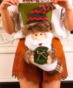 The American Store Cloth Christmas Snowman Gift Bag Plush Christmas Tree Hanging Gift Candy Socks Bag Santa Claus Decoration Enfeites De Natal@GH