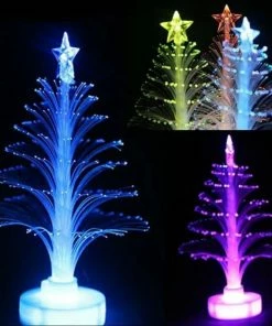 Bluk Purchase Store Colorful LED Fiber Optic Nightlight Decoration Light Lamp Mini Christmas Tree