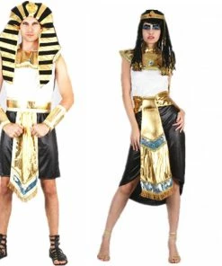 Online American Store Couple Halloween Costume Couples Costumes Women Men Egyptian Pharaoh Cleopatra Cosplay Halloween Christmas Purim Exotic Stage Costumes Party Dress