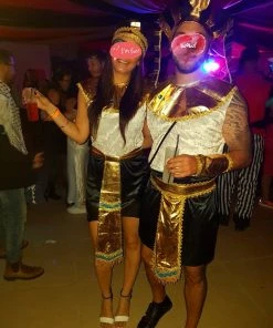 Online American Store Couple Halloween Costume Couples Costumes Women Men Egyptian Pharaoh Cleopatra Cosplay Halloween Christmas Purim Exotic Stage Costumes Party Dress