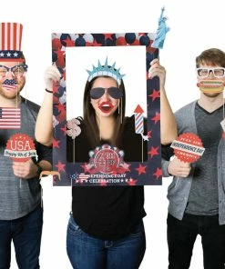 Onlineamericanstore Creative Photo Frame American Independence Day Party Favor Photo Booth Prop For 4th Of July Party National Day Part Decor