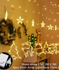 The American Store Curtain Fairy String Light LED Christmas Decorations For Home Garland Xmas Light Christmas Tree Decor 2019 Navidad Ornament Gift