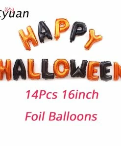 The American Store Cyuan Halloween Decoration Prop Foil Balloons Spider Web Pumpkin Bunting Banners Paper Garland Kids Halloween Party Supplies
